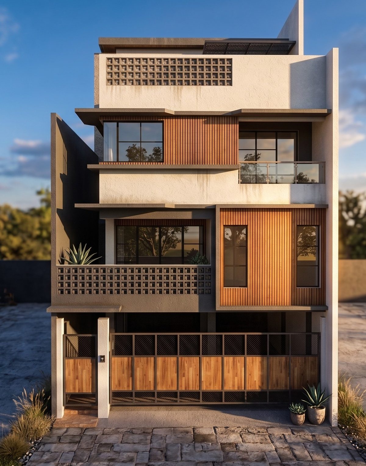 Private residence, narrow lot, design render